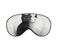 Two Cats Hugging Blackout Sleep Eye Mask, Ventilated Fabric, Adjustable Wearing Style, Zero Pressure Sleeping Mask Soft Skin Friendly Eyeshade for Women Men