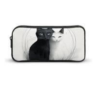Two Cats Hugging Pencil Case - Large Aesthetic Makeup Bag Multi-Purpose Pencil Pouch Cute Cosmetic Bag with Zipper Closure for Office, Home, Study & Travel