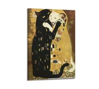 Two Cats Hugging Wall Art, Artistic Print, Fantasy Poster, Unique Canvas Picture Artistic Wall Mural Modern Hanging Decor Poster12x18inch(30x45cm)