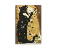Two Cats Hugging Wall Art, Artistic Print, Fantasy Poster, Unique Canvas Picture Artistic Wall Mural Modern Hanging Decor Poster08x12inch(20x30cm)