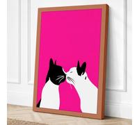 Two Cats in Profile Canvas Wall Art Print 36x24 Inch