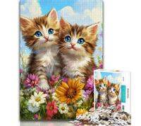 Two Cats Jigsaw Puzzles for Teenagers 1000 Piece Puzzle,Educational Games Wall Decoration Unique Birthday And Xmas Gifts (38x26cm)