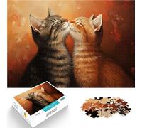 Two Cats Kissingjigsaw 1000 pieces for teenagers for Educational Game Challenge Toy Every Piece is Unique - Challenging Family Fun Game 38x26cm