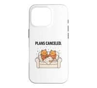 Two Cats Plans Canceled Funny Couch Sitting Tea Kitten Gift Case for iPhone 16 Pro