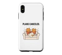 Two Cats Plans Canceled Funny Couch Sitting Tea Kitten Gift Case for iPhone XS Max