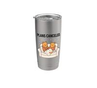 Two Cats Plans Canceled Funny Couch Sitting Tea Kitten Gift Stainless Steel Insulated Tumbler