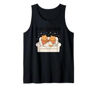 Two Cats Plans Canceled Funny Couch Sitting Tea Kitten Gift Tank Top