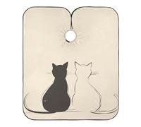 Two Cats Sitting Hair Cut Apron with Adjustable Snap Closure, Cool haircutting Capes for Adults bata para cortar Cabello 65" x 55"