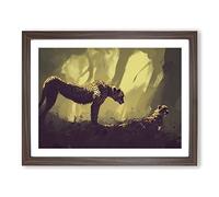 Two Cheetahs Framed Print | A2 Walnut Framed Wall Art | Ready to Hang | Modern Animal Picture | Living Room Bedroom Lounge Office