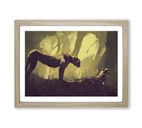 Two Cheetahs Framed Print | A4 Oak Framed Wall Art | Ready to Hang | Modern Animal Picture | Living Room Bedroom Lounge Office