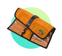 Kirschen 3570000 Velour Leather Roll for 12 Chisels, Brown/Black