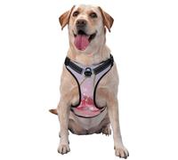 Two Cherries Pink Disco Balls No Pull Dog Harness Adjustable Reflective Oxford Easy Control Medium Large Dog Harness