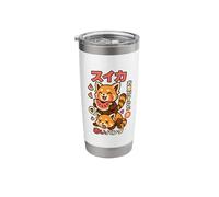 Two Chibi Red Panda Eating Watermelon Stainless Steel Insulated Tumbler