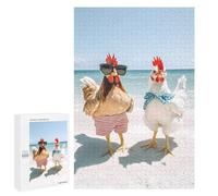 Two Chickens Beach Wooden Jigsaw Puzzles for Adults Funny Intelligent Games Home Decor Artwork for Home Office
