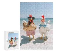 Two Chickens Beach Wooden Jigsaw Puzzles for Adults Funny Intelligent Games Home Decor Artwork for Home Office