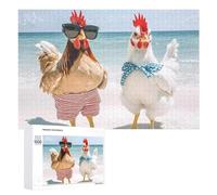 Two Chickens Beach Wooden Jigsaw Puzzles for Adults Intelligent Games Home Decor Artwork for Home Office 1000 PCS