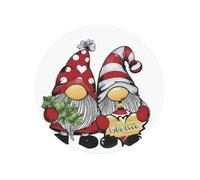 Two Christmas Gnomes Round Magnetic Fridge Magnets For Kitchen Durable With Enduring Magnetism