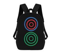 Two Circle Wheel Dot Er Tong Tile Funny Backpack 17" Lightweight Laptop Bag | Novelty Fashion Daypack for Travel Hiking Camping