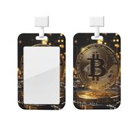 Two Coins with a B ABS ID Badge Holder with Lanyard, Slide Cover Waterproof Anti-Fouling, Durable for Work - Events