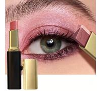 Two Color Eyeshadow & Highlighter Duo, 2 in 1 Cream Eyeshadow Stick with Smooth Blendable Formula, Effortless One-Swipe Application, Multi-Purpose Eye Makeup for Daily and Travel Use (A)