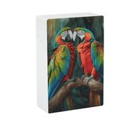 Two Colored Parrots Cigarette Case 85mm King Size, Crushproof Plastic Cigarette Box Holder for Men Women Cigar Protective Cover Waterproof Cigarettes Holder 20 Capacity
