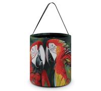 Two Colored Parrots Halloween Tote Candy Bags Trick Or Treat Candy Bags Reusable Candy Basket With Handles Multipurpose Gifts Bag For Festival Party Gathering