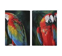 Two Colored Parrots Passport Holder, ID Card Protector Case Passport Holder with Slot Passports Travel Wallet Document Cover for Women And Men