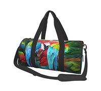 Two Colored Parrots-R13300 Printed Canvas Travel Duffel Bag - Gym Sports Bag with Large Capacity for Weekend Business Travel