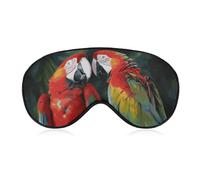 Two Colored Parrots Sleep Mask for Women Men Side Sleeper Eye Cover with Adjustable Strap Soft Breathable Blackout Mask Slip-Free Deep Sleeping Travel Essentials