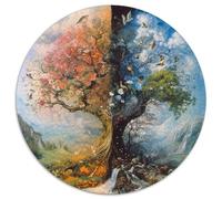 Two Colored Tree Jigsaw Puzzles Puzzles for Adults Kids. 1000 Piece Whimsical Challenge Toy Educational Games Home Decoration for Adults& Kids Age 14 Years Up 1000pcs (67.5x67.5cm)