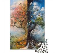 Two Colored Tree Puzzle Jigsaws 1000 Pieces for Adults & Teenager Age 12 Years Up Christmas Eve Gifts 1000pcs (75x50cm)