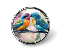 Two Colorful Birds Couple Small Round Button Badge Lapel Pins Badge for Bag 1" Shirt Accessories