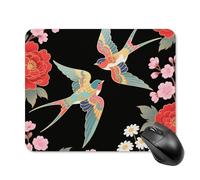 Two Colorful Flying Birds Mouse Pad Square Laptop Mouse Mat Cute Computer Mousepad Keyboard Pad Non-Slip Desk Pads for Gaming Office Work Home 20 * 25cm