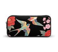 Two Colorful Flying Birds Pencil Pouch Large Capacity Pencil Case Organizer