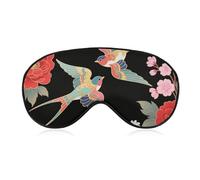 Two Colorful Flying Birds Sleep Mask for Women Men, Breathable Soft Sleeping Mask Adjustable Eye Cover Light Blocking Eye Masks for Travel, Home, Office, Nap, Flights