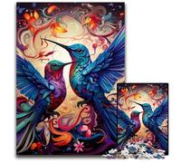 Two Colorful Hummingbirds 1000-Piece Jigsaw Puzzle cardboard Jigsaw Puzzles for Adults Challenging Brain Teaser - Relaxing Toy for Teenagers 26X38CM/10.23x14.96inch