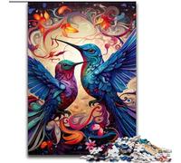 Two Colorful Hummingbirds 1000 Piece Jigsaw Puzzles for Adults Challenging Brain Teaser for Teenagers, Family Game Night Fun 50x75cm