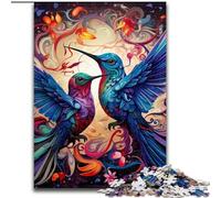 Two Colorful Hummingbirds Jigsaws 1000 Pieces for Adults cardboard Jigsaw Puzzles for Teenagers & Teens, Ideal Birthday 26x38cm