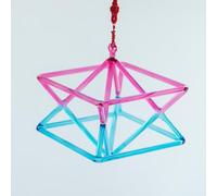 Two Colors Singing Pyramid Merkaba Crystal, Singing Bowl, Gift for Yoga Meditation & Sound Healing, with Free Acrylic Striker & Rope(9 Inch)