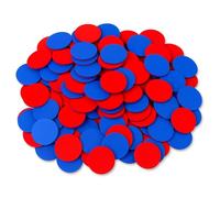 Two Colour Counters 100pcs - Double-Sided Maths Counters for Kids, Durable Plastic Counting Resources for Classroom & Home Learning, Key Stage 1 Numeracy & Place Value Toys (Blue/Red)
