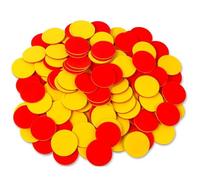 Two Colour Counters 100pcs - Double-Sided Maths Counters for Kids, Durable Plastic Counting Resources for Classroom & Home Learning, Key Stage 1 Numeracy & Place Value Toys (Red/Yellow)