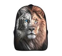 two compartment casual rucksack 3d print yin-yang art casual daypack funny cool lion and tiger firm large capacit bag adjustable padded shoulder strap-16inch,travel backpack for school or traveling