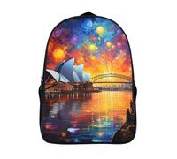 two compartment casual rucksack 3d printing city fashion daypack funny cool sydney opera house firm cute cartoon bag with big pockets-16inch,laptop backpack for teens and adults