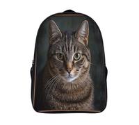 two compartment casual rucksack 3d prints animal daypacks funny cool tabby cat sturdy large capacit bag adjustable padded shoulder strap-16,for adults teens casual backpack