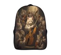 two compartment casual rucksack 3d prints animal fashion daypack funny cool cat orchestra firm large capacity bag with pockets-16,travel backpack for teens and adults
