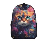 two compartment cute cartoon bag 3d print animal portraits daypacks funny cool cat laptop backpack with pockets-16inch,comfortable school rucksack for camping or work