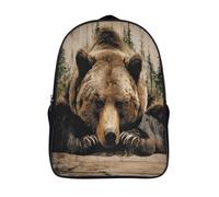 two compartment large capacit bag 3d print animal fashion daypack funny cool wild bear school backpack with pockets-16,comfortable casual rucksack suitable for ages 12 and over