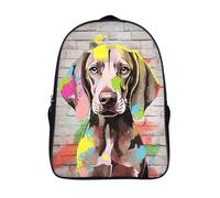 two compartment large capacity bag 3d printing animal portraits travel daypack funny cool dog school backpack with side mesh pouch-16inch,comfortable school rucksack for teenagers and adult