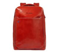 Two-Compartment Leather Laptop Backpack 15.6" - male - Piquadro - Backpacks - Orange - ONE SIZE - Bags ONE SIZE