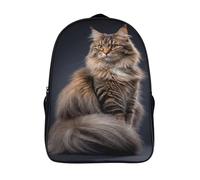 two compartment school rucksack 3d printing animal portraits casual daypack cool long-haired cat firm cute cartoon bag adjustable padded shoulder strap-16inch,laptop backpack for teens and adults